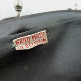 Black Beaded Evening Bag, 1930s. Belgium Made.
