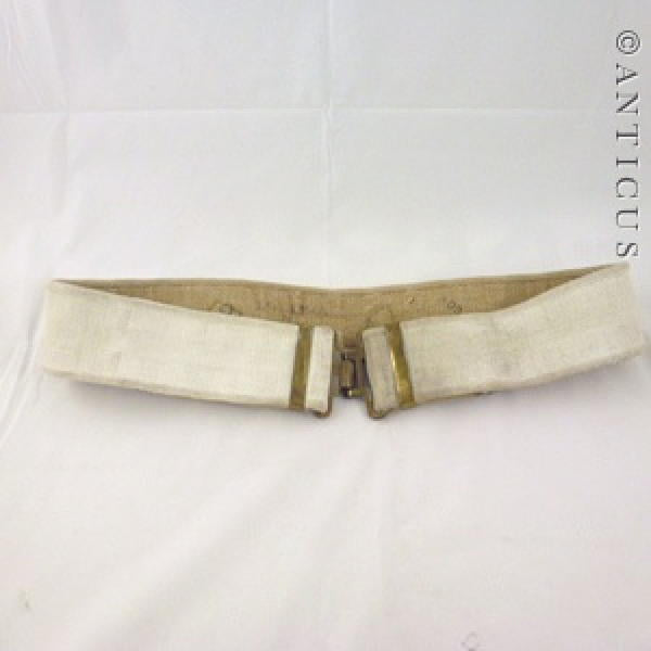 Canvas Soldier or Bandsman's  Belt, Brass Fittings.
