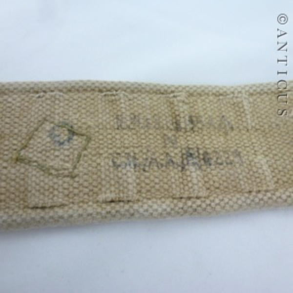 Canvas Soldier or Bandsman's  Belt, Brass Fittings.