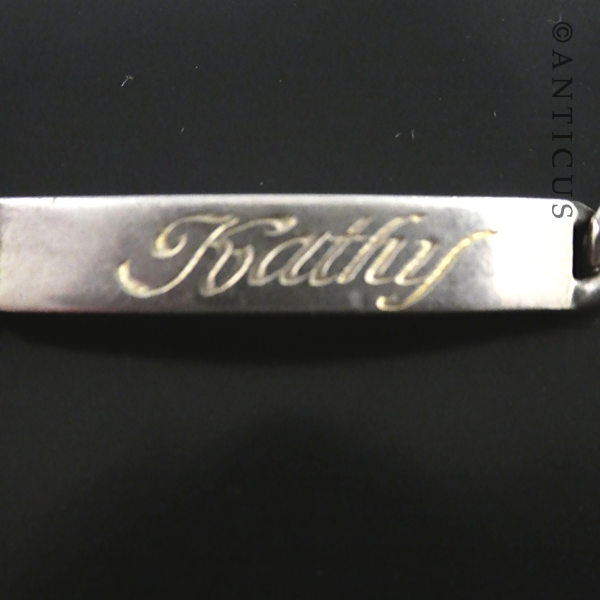 Identity Bracelet, Heavy Sterling Curb Link Chain.