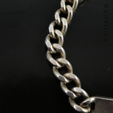 Identity Bracelet, Heavy Sterling Curb Link Chain.
