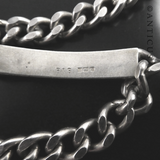 Identity Bracelet, Heavy Sterling Curb Link Chain.