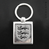 Handsome Three Lions Silver Ingot Key Ring
