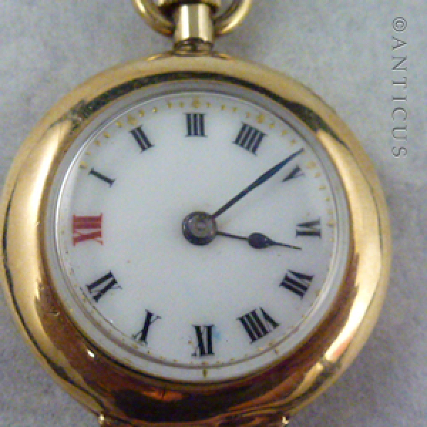 Ladies Small Gold Fob Watch, 1920s.