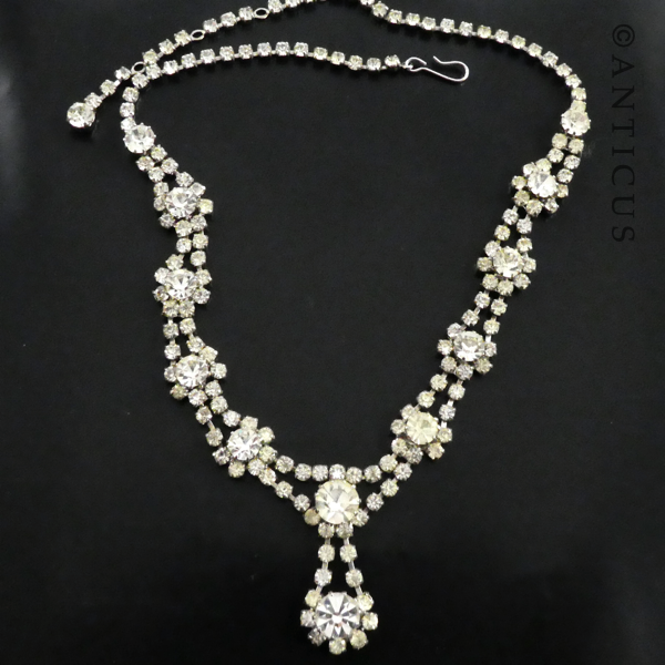 Vintage Costume Jewellery Necklace, Crystals.