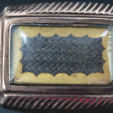 Antique Small Hair Panel Mourning Brooch.