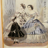 Fashion Print from 1860, Victorian Fashions.