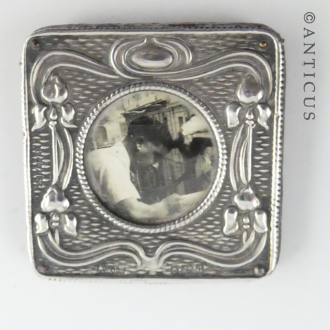 Tiny Silver Photo Frame, Antique.