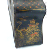 Vintage Biscuit Tin Clock, Chinoiserie Decoration.