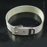 Sterling Silver Mesh Buckle Bracelet.