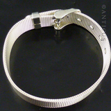 Sterling Silver Mesh Buckle Bracelet.