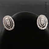 Pair of 18ct White Gold, Clear Stones Earrings.