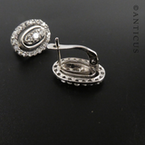 Pair of 18ct White Gold, Clear Stones Earrings.