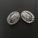 Pair of 18ct White Gold, Clear Stones Earrings.