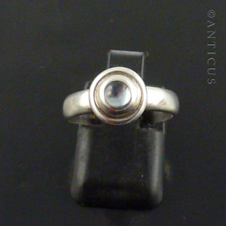 Sterling Silver and Round Stone Ring.