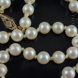 Faux Pearl Necklace, Gold Clasp.
