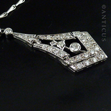 Art Deco Design Diamond and White Gold Pendant.