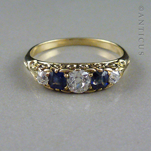 Estate Sapphire and Diamond Ring.