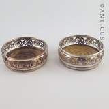 Pair of Old Sheffield Plate Decanter Coasters.