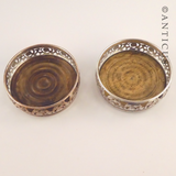 Pair of Old Sheffield Plate Decanter Coasters.