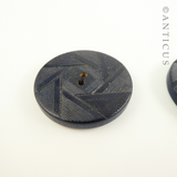 Large Dark Navy Art Deco Coat Buttons.