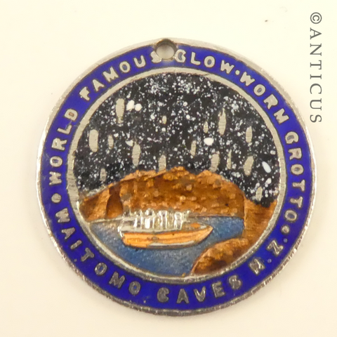Enamelled Waitomo Glow-worm Caves Medallion.