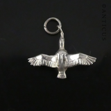 Flying Bird Charm, Silver.