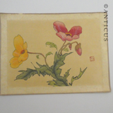 Oriental Picture of Poppies, Painted on Silk