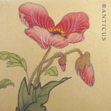 Oriental Picture of Poppies, Painted on Silk