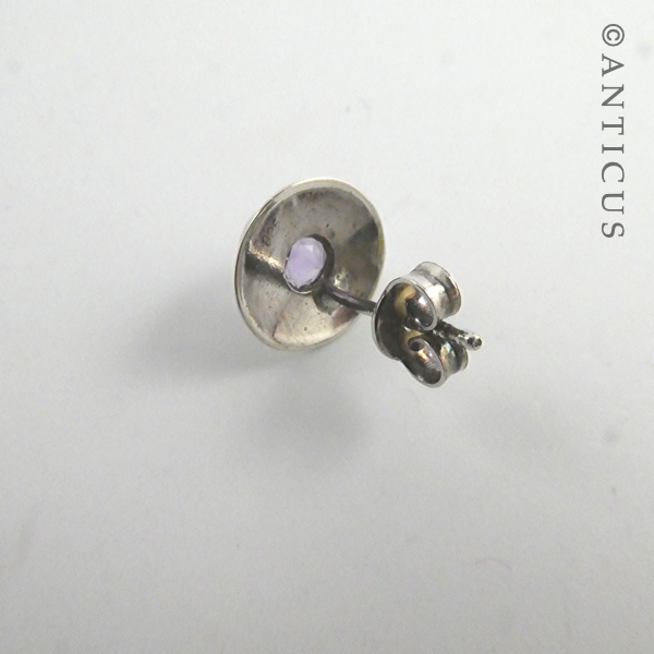 Sterling Silver and Amethyst Stud Earrings.