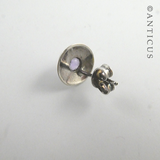 Sterling Silver and Amethyst Stud Earrings.
