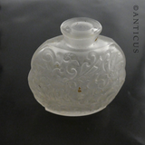 Small Vintage Scent Bottle, Frosted Pressed Glass.