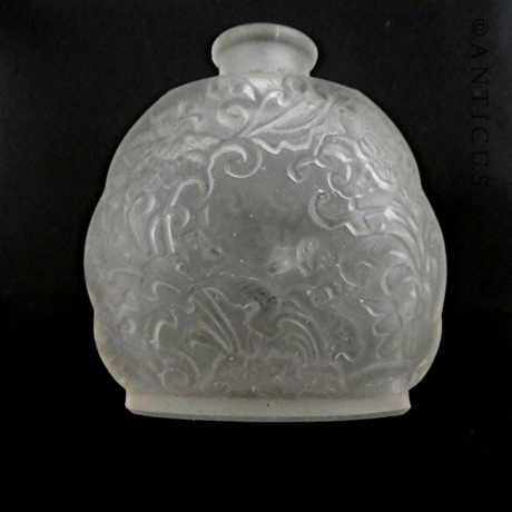 Small Vintage Scent Bottle, Frosted Pressed Glass.
