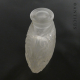 Small Vintage Scent Bottle, Frosted Pressed Glass.