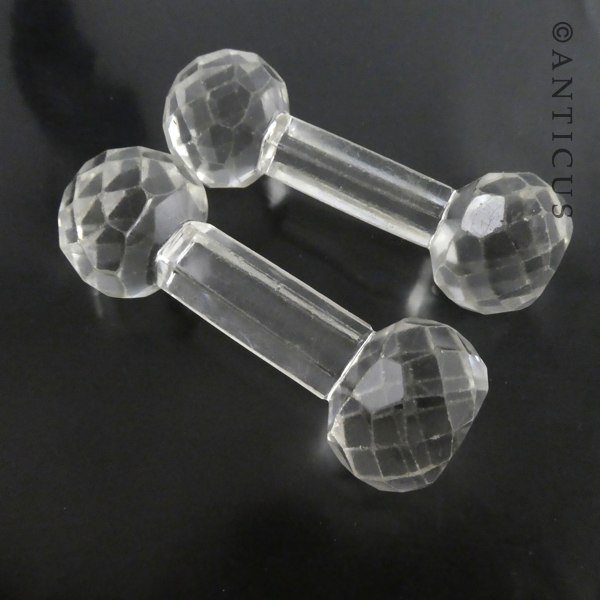 Pair of Large Antique Crystal Knife Rests.