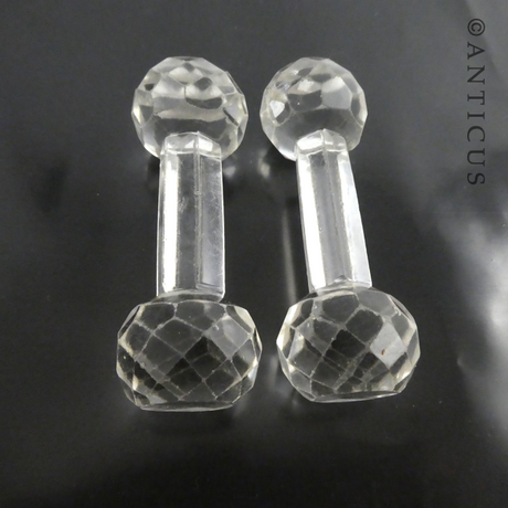 Pair of Large Antique Crystal Knife Rests.