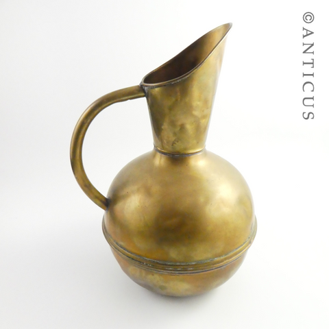 Large Antique Brass Ewer Vase