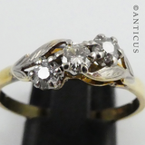 Vintage 18ct Gold, Three Diamond Ring.