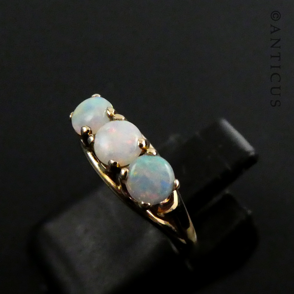 10K Gold and Three Opal Ring.