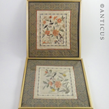 Pair of Chinese Silk Embroideries, framed