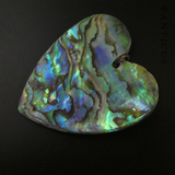 Vintage Large Paua Shell Heart Pendant.