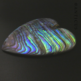 Vintage Large Paua Shell Heart Pendant.