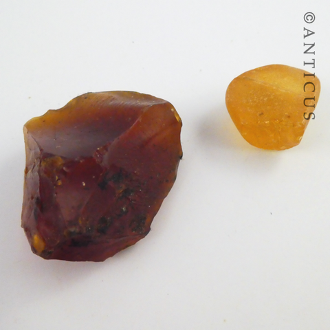 Two Small Lumps of Kauri Gum Amber.
