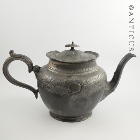 Old Britannia Metal Ornate Teapot.