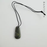 Oval Greenstone Jade Pendant.