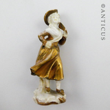 Tiny German Porcelain Gilded Figurine.