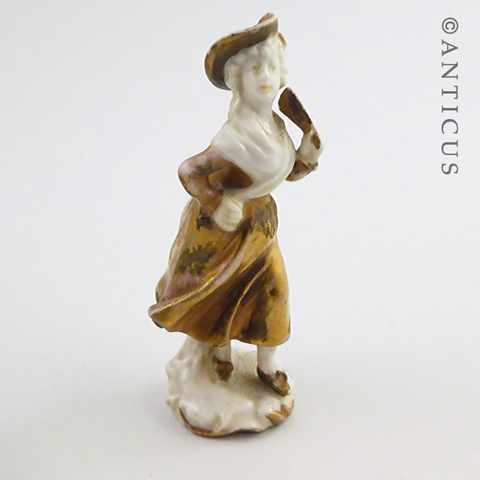 Tiny German Porcelain Gilded Figurine.
