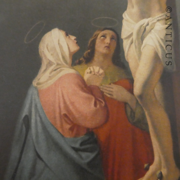 Antique Religious Print, The Crucifixtion.