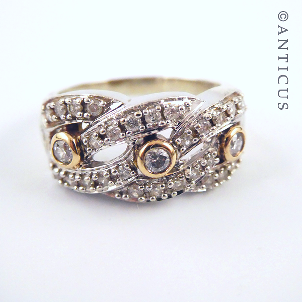 Gold, Diamond and Platinum Ring.