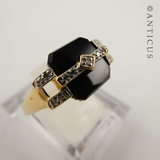 14ct Gold Onyx and Diamond Ring.